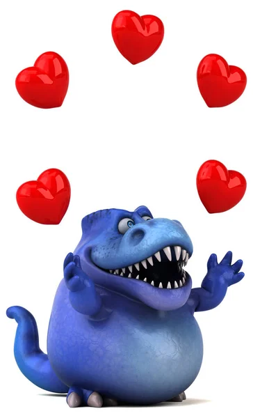 Fun Dinosaur Hearts Illustration — Stock Photo, Image