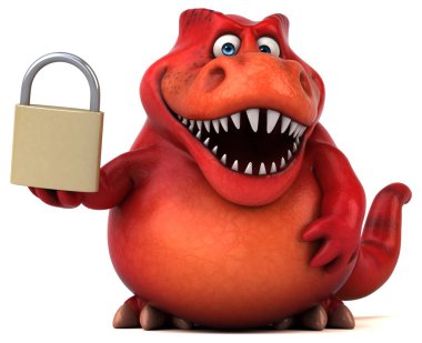 Kilitli eğlenceli dinozor - 3D Görüntü