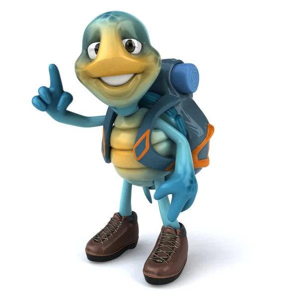 Веселая Иллюстрация Голубой Черепахи — стоковое фото