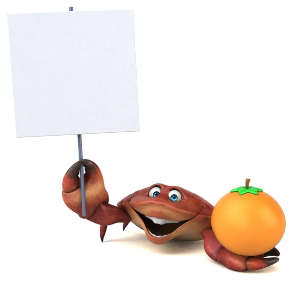 Cangrejo Divertido Con Naranja Ilustración — Foto de Stock