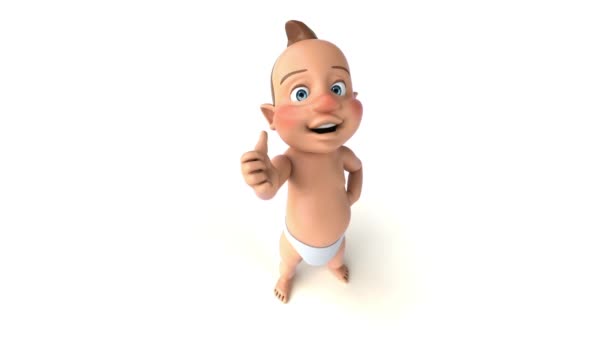 Leuke Animatie Van Een Cartoon Baby Gebaar — Stockvideo