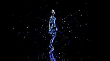 Anatomiden atlayan bir adamın 3 boyutlu görüntüsü 