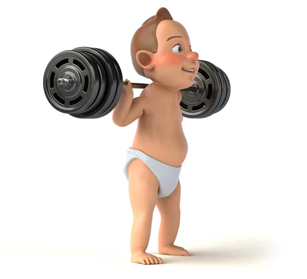 Fun Illustration Cartoon Baby Weights — Stock Photo, Image