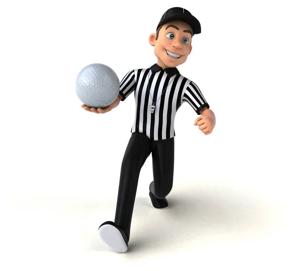 Divertimento Illustrazione Arbitro Americano Con Palla Illustrazione — Foto Stock