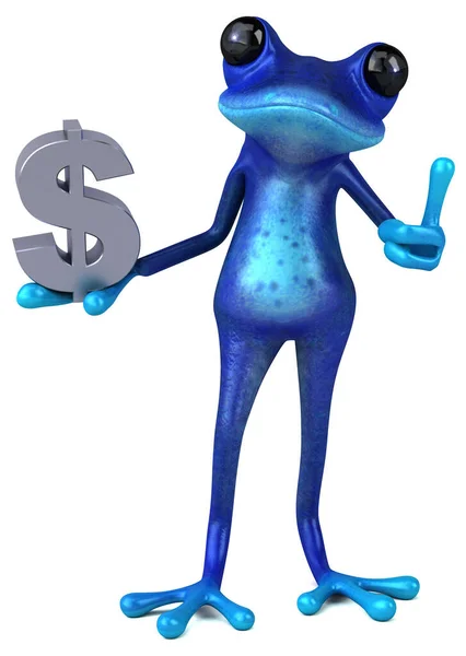 Веселая Голубая Лягушка Долларом Версия — стоковое фото