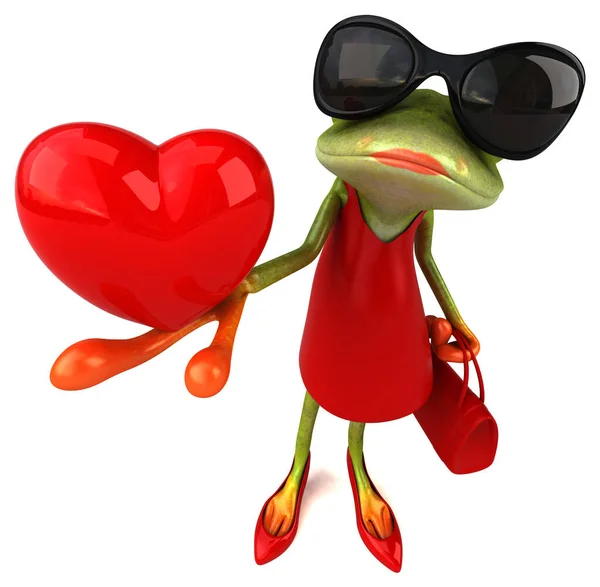 Fun Frog Heart Illustration — Stock Photo, Image