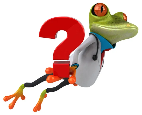 青蛙医生与问题 3D说明 — 图库照片
