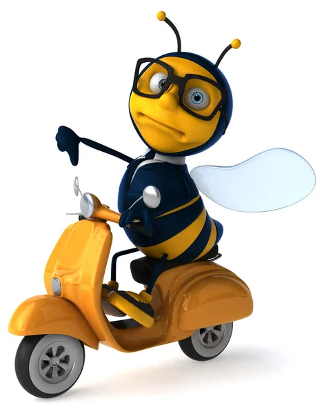 Illustration Une Abeille Affaires Sur Scooter — Photo