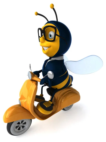 Ilustracja Biznesowej Pszczoły Skuterze — Zdjęcie stockowe