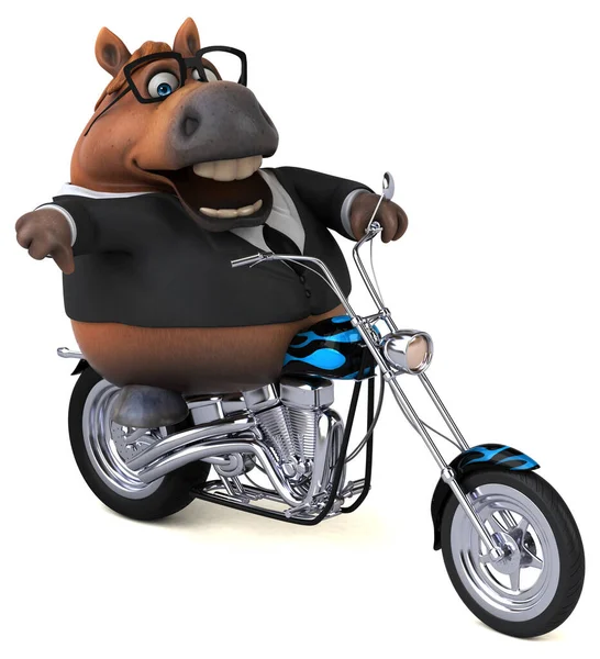 Spaßpferd Auf Motorrad Illustration — Stockfoto