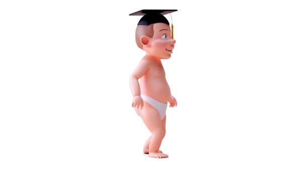 Animação Personagem Desenho Animado Bebê Andando — Vídeo de Stock