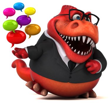 Baloncuklu Eğlence Trex - 3B İllüstrasyon