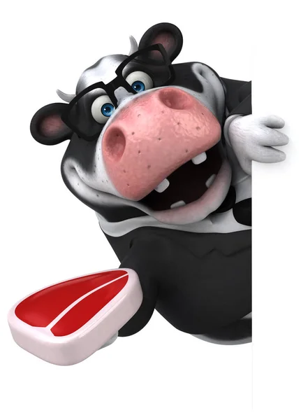 Vaca Divertida Com Carne Ilustração — Fotografia de Stock