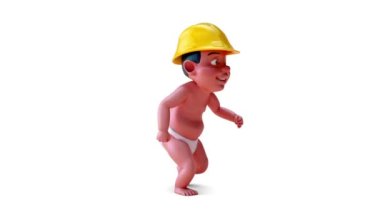 Çizgi film karakteri bir bebeğin 3 boyutlu animasyonu 