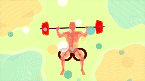 Anatomía Hombre Rayos Trabajando Ilustración — Vídeo de stock