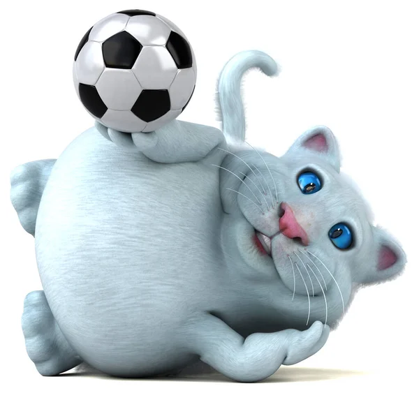 Rolig Katt Med Boll Illustration — Stockfoto