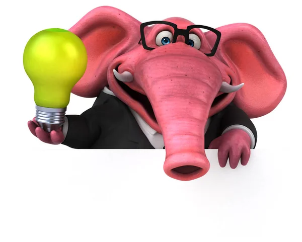 Pink Elephant Lamp Illustration — Stock Photo, Image