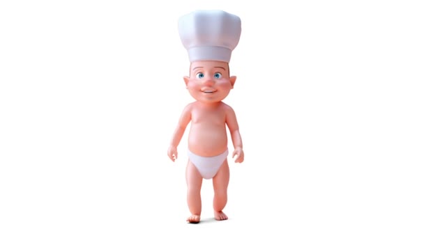 Animation Cartoon Character Baby Boy Chef Walking — Stock Video © julos  #552451012