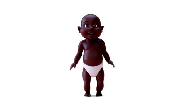 Animação Personagem Desenho Animado Baby Boy Jumping — Vídeo de Stock