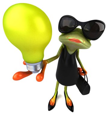 Lambalı eğlenceli kurbağa - 3D İllüstrasyon