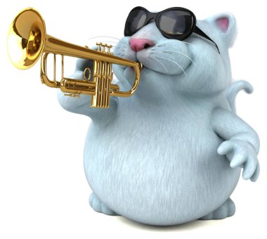 Eğlenceli kedi oyunu - 3D İllüstrasyon