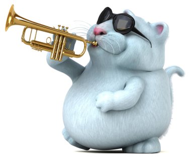 Eğlenceli kedi oyunu - 3D İllüstrasyon