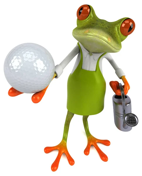 Fun Frog Gardener Ball Illustration — Stock Photo, Image