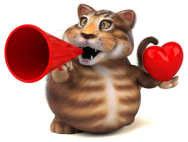 Fun Katze Mit Herz Illustration — Stockfoto