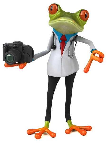 Froschdoktor Mit Kamera Illustration — Stockfoto