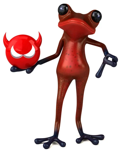 Fun Red Frog Virus Illustration — Stock Photo, Image