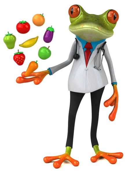 Frog Γιατρός Φαγητό Εικονογράφηση — Φωτογραφία Αρχείου