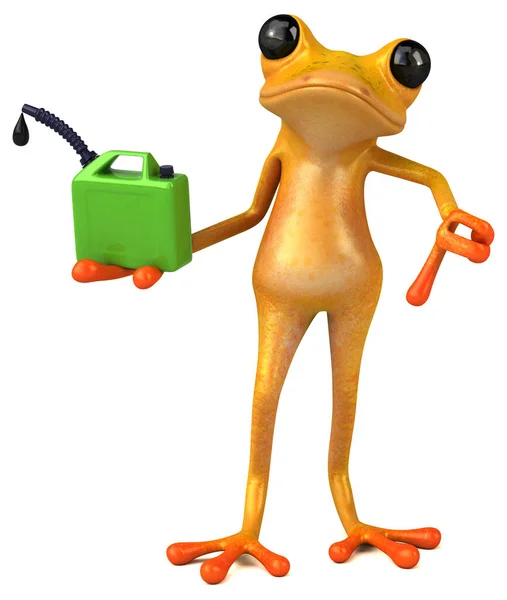 含油的黄色青蛙 3D图解 — 图库照片