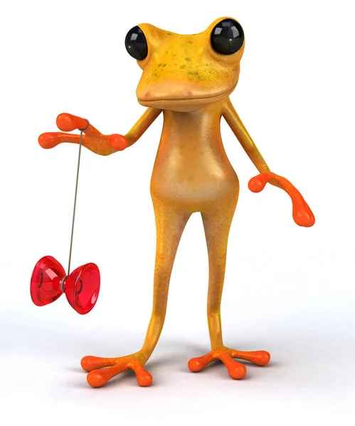 Yoyo Çizim Ile Eğlenceli Kurbağa — Stok fotoğraf