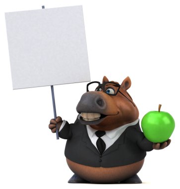 Elmalı eğlenceli at - 3D Görüntü