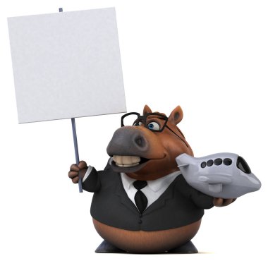 Uçakla eğlenceli at - 3D Görüntü