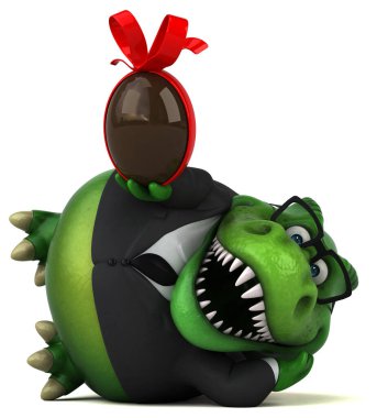 Eğlenceli Trex ile yumurta - 3d çizim