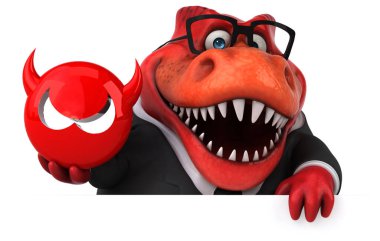 Eğlenceli Trex ile virüs - 3d çizim