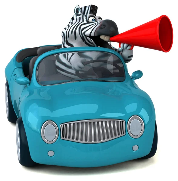 Leuke Zebra Auto Illustratie — Stockfoto