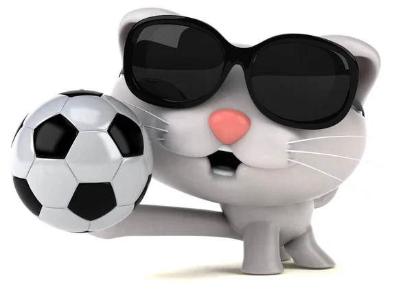 Fun Katze Mit Ball Illustration — Stockfoto