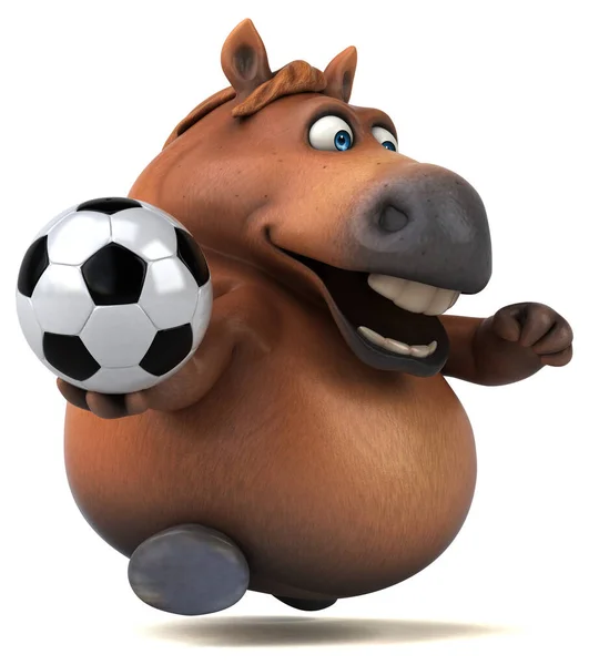 Cavalo Divertido Com Bola Ilustração — Fotografia de Stock