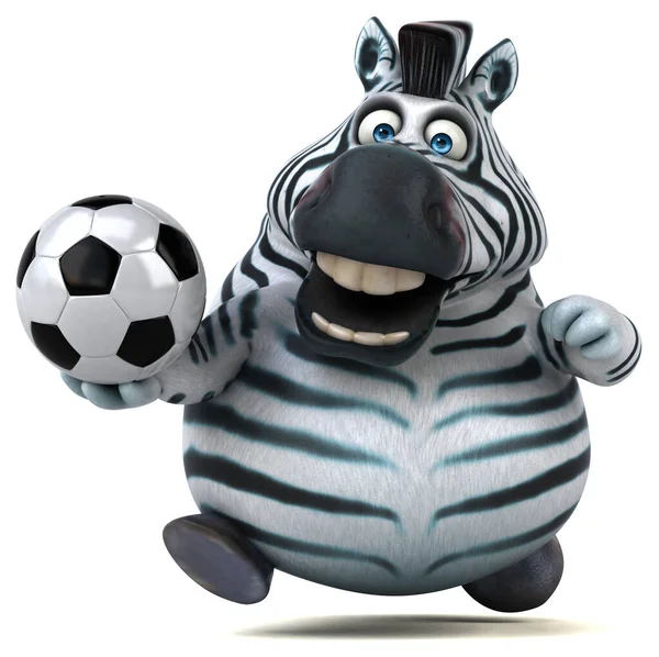 Zebra Divertida Com Bola Ilustração — Fotografia de Stock