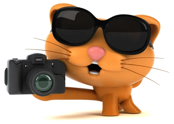 Fun Cat Camera Illustration — Stock Photo, Image