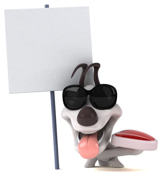 Веселая Собака Мясом Иллюстрация — стоковое фото