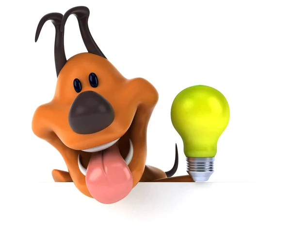 ランプ付きの楽しい犬 3Dイラスト — ストック写真
