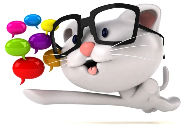 Fun Katze Mit Blasen Illustration — Stockfoto