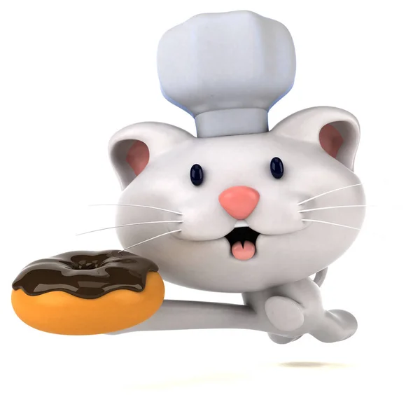 Leuke Kat Met Donut Illustratie Stockafbeelding