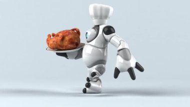 Büyük robot karakter şefi - 3 boyutlu animasyon 