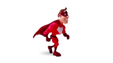 Komik çizgi film kahramanı koşuyor - 3 boyutlu animasyon 