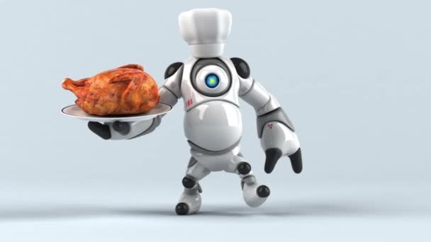 Velký Robot Charakter Kuchař Animace — Stock video