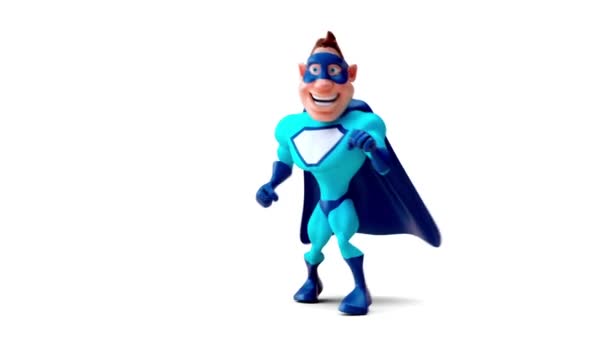 Funny Cartoon Character Superhero Boxing Animation — Stok Video